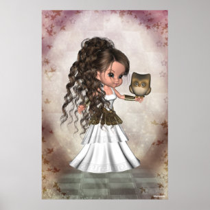 Kawaii Beauful Athena Greek Goddess Print