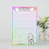 Kawaii Bedlington Terrier Stationery Briefpapier (Staand voorkant)