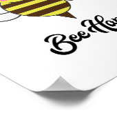 Kawaii Bee Happy Cute Pun Bumblebee Honeybee Poster (Hoek)