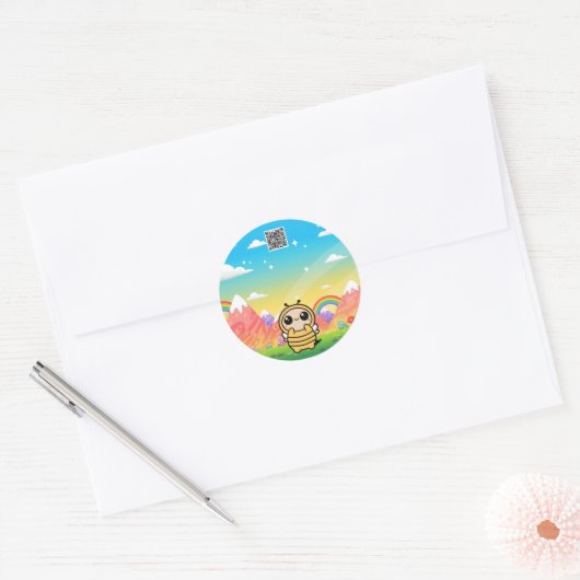 Kawaii Bee – Schattigee en grillige Sticker (Envelop)