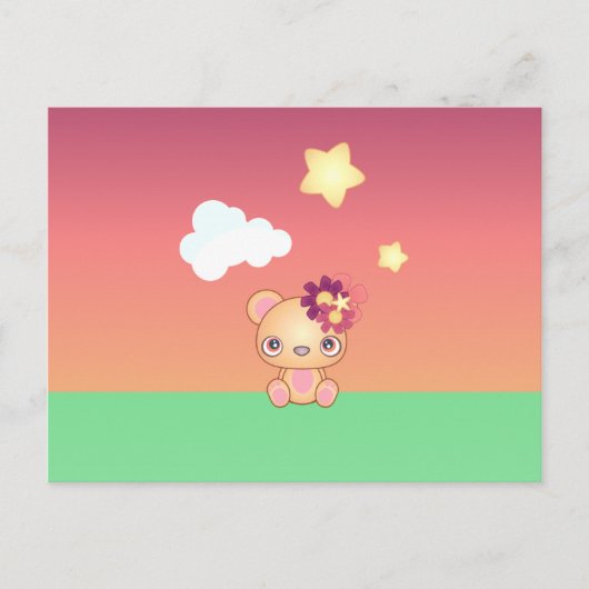Kawaii Beer Briefkaart (Voorkant)