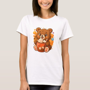 Kawaii Beer Cub Hot Cocoa – Schattigee Cozy Chocol T-shirt