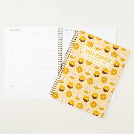 Kawaii Beer Donut Pattern Gepersonaliseerde Planne Planner (Display)
