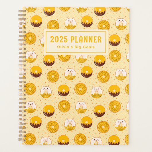 Kawaii Beer Donut Pattern Gepersonaliseerde Planne Planner (Voorkant)