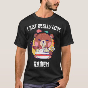 Kawaii beer eet ramen Japanse Anime Noodles T-shirt
