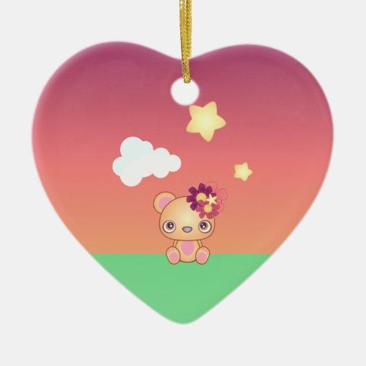 Kawaii Beer Keramisch Ornament (Voorkant)