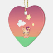 Kawaii Beer Keramisch Ornament (Links)