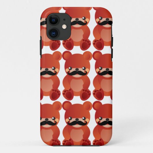 Kawaii Beer met Mustache Humor iPhone Case (Achterkant)
