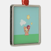 Kawaii Beer Metalen Ornament (Rechts)