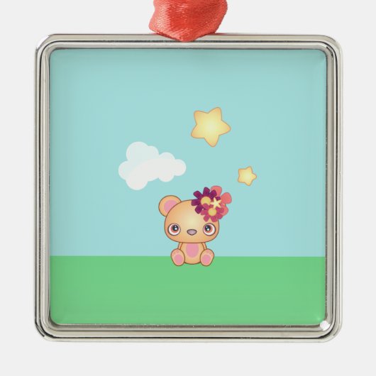 Kawaii Beer Metalen Ornament (Voorkant)
