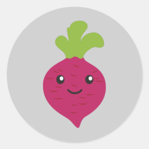 Kawaii Beet Ronde Sticker