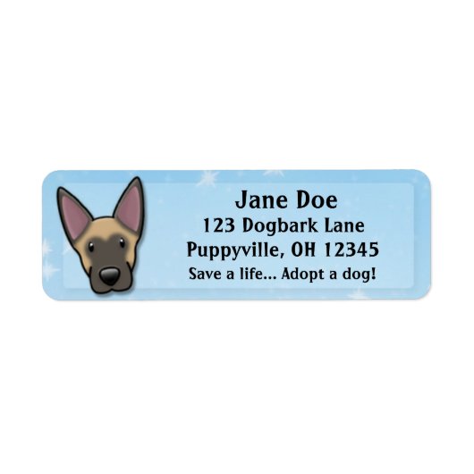 Kawaii Belgian Malinois Etiket (Voorkant)