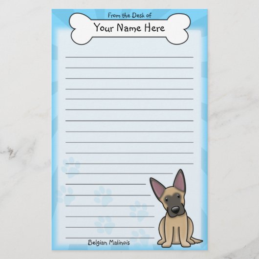 Kawaii Belgium Malinois Stationery Briefpapier (Voorkant)
