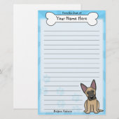 Kawaii Belgium Malinois Stationery Briefpapier (Voorkant / Achterkant)