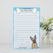 Kawaii Belgium Malinois Stationery Briefpapier (Staand voorkant)