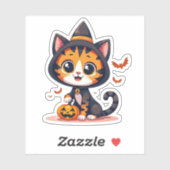 Kawaii Bengal Kitten - Halloween Chibi Style Sticker (Vel)