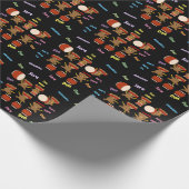 Kawaii Beren die Taiko Gift spelen voor Taiko Drum Cadeaupapier (Hoek)