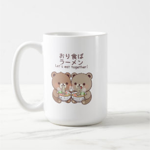 Kawaii-beren Laten we samen Japanse noedels eten Koffiemok
