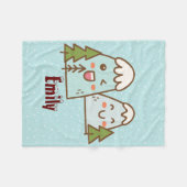 Kawaii-bergen in sneeuw fleece deken (Voorkant (Horizontaal))