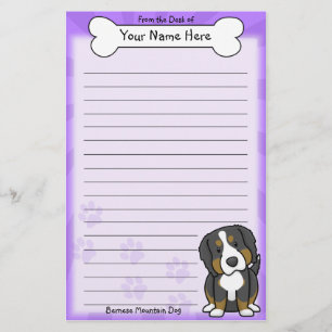 Kawaii Bernese Mountain Dog Stationery Briefpapier