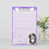 Kawaii Bernese Mountain Dog Stationery Briefpapier (Staand voorkant)