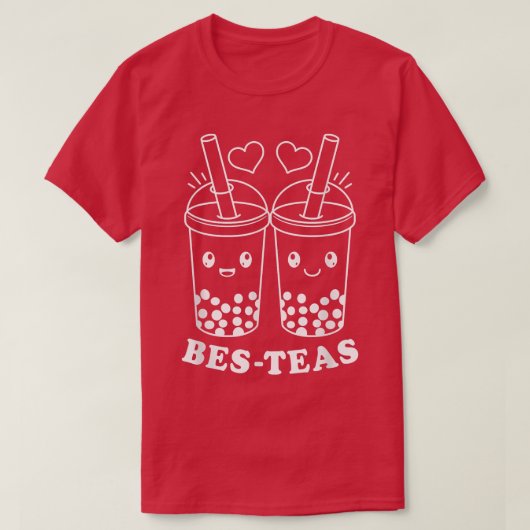 Kawaii Bes Teas Bubble Tea Cute Boba Besties T-shirt (Design voorkant)