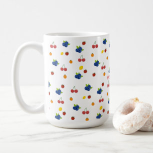 Kawaii-bessen en kersenpatroon snoeppot koffiemok