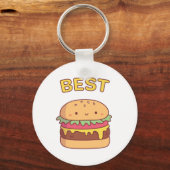 Kawaii Best Burger Doodle Matching Best Friend Sleutelhanger (Voorkant)