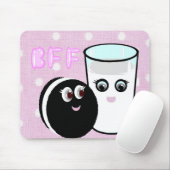 Kawaii beste vrienden voor altijd melk en koekje B Muismat (Met muis)