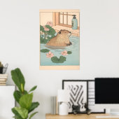 Kawaii bever Ukiyo-e print grappige badkamer Japan (Thuiskantoor)