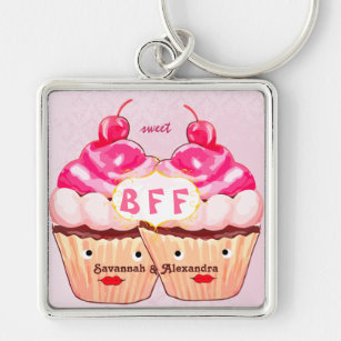 Kawaii BFF beste vrienden voor altijd cupcake Sleu Sleutelhanger