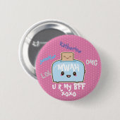 Kawaii BFF Persoonlijke Button vriendschap (Voorkant /achterkant)
