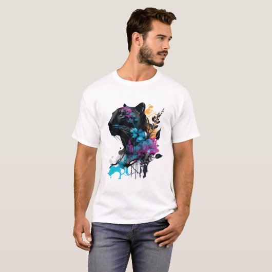 Kawaii Big Black Cat T-shirt (Voorkant volledig)