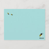 kawaii - bijenzwerm en polka - punten pastelblauw briefkaart (Achterkant)