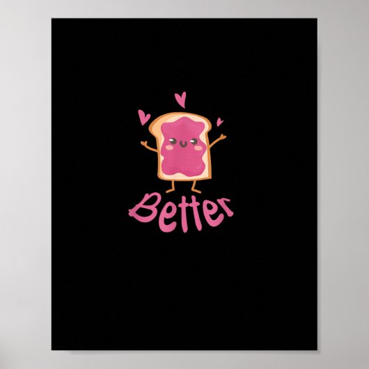 Kawaii Bijpassend Koppel Pindakaas Gelei Beter Poster (Voorkant)