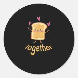 Kawaii bijpassend koppel pindakaas jelly beter ronde sticker
