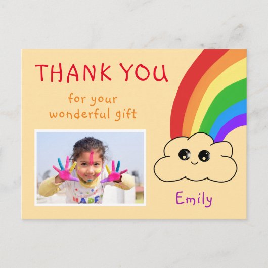 Kawaii Birthday Hartelijk dank voor uw fotokaart v Briefkaart (Voorkant)