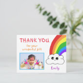 Kawaii Birthday Hartelijk dank voor uw fotokaart v Briefkaart (Staand voorkant)