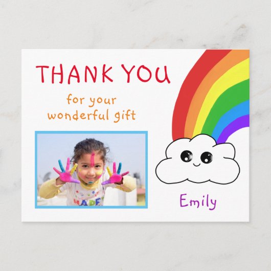 Kawaii Birthday Hartelijk dank voor uw fotokaart v Briefkaart (Voorkant)