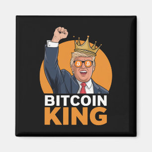 Kawaii Bitcoin King Trump Crypto Shades Bitcoin EV Magneet