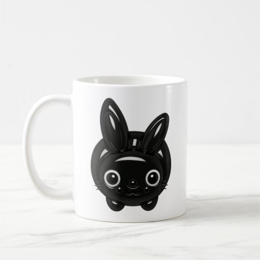 Kawaii Black Bunny Koffiemok (Links)