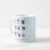 Kawaii Black Cat Birthday Mug | Birthday Meows Koffiemok (Voorkant links)