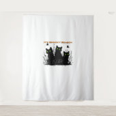 Kawaii Black Cat in Pumpkin Schattige Felt Hallowe Wandkleed (Voorkant)