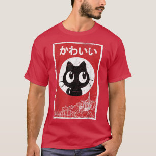  Kawaii Black Cat Ramen Lover Retro Japan T-shirt