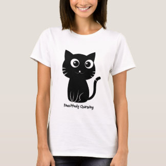 Kawaii Black Cat - Schattige Cartoon Design T-shir T-shirt
