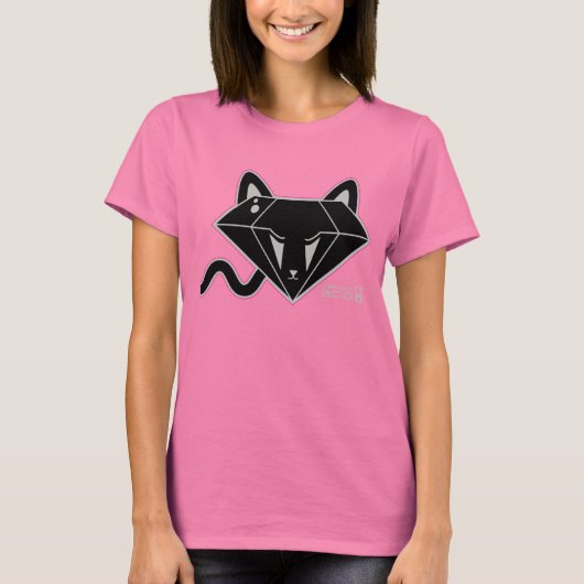 Kawaii Black Diamond Kitty Cat T-Shirt (Voorkant)