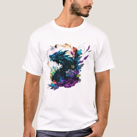 Kawaii Black Dragon T-shirt (Voorkant)