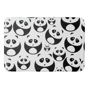 Kawaii Black en White Panda Pattern Badmat