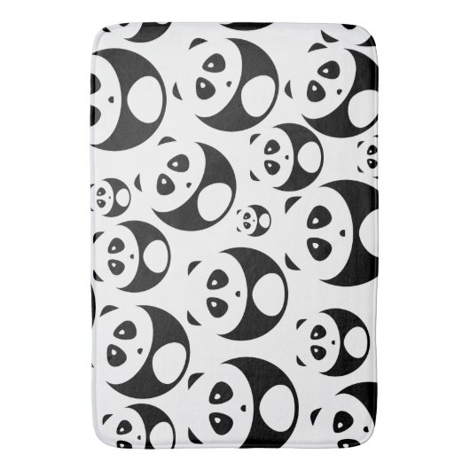 Kawaii Black en White Panda Pattern Badmat (Voorkant Verticaal)