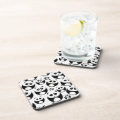 Kawaii Black en White Panda Pattern Bier Onderzetter (Rechterzijde)